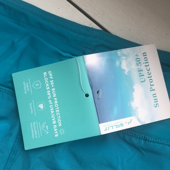 Willit Board shorts UPF 50 lined turquoise size 12 - Picture 2 of 3